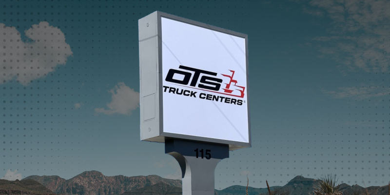 OTS Truck Centers sign in Rhome, TX
