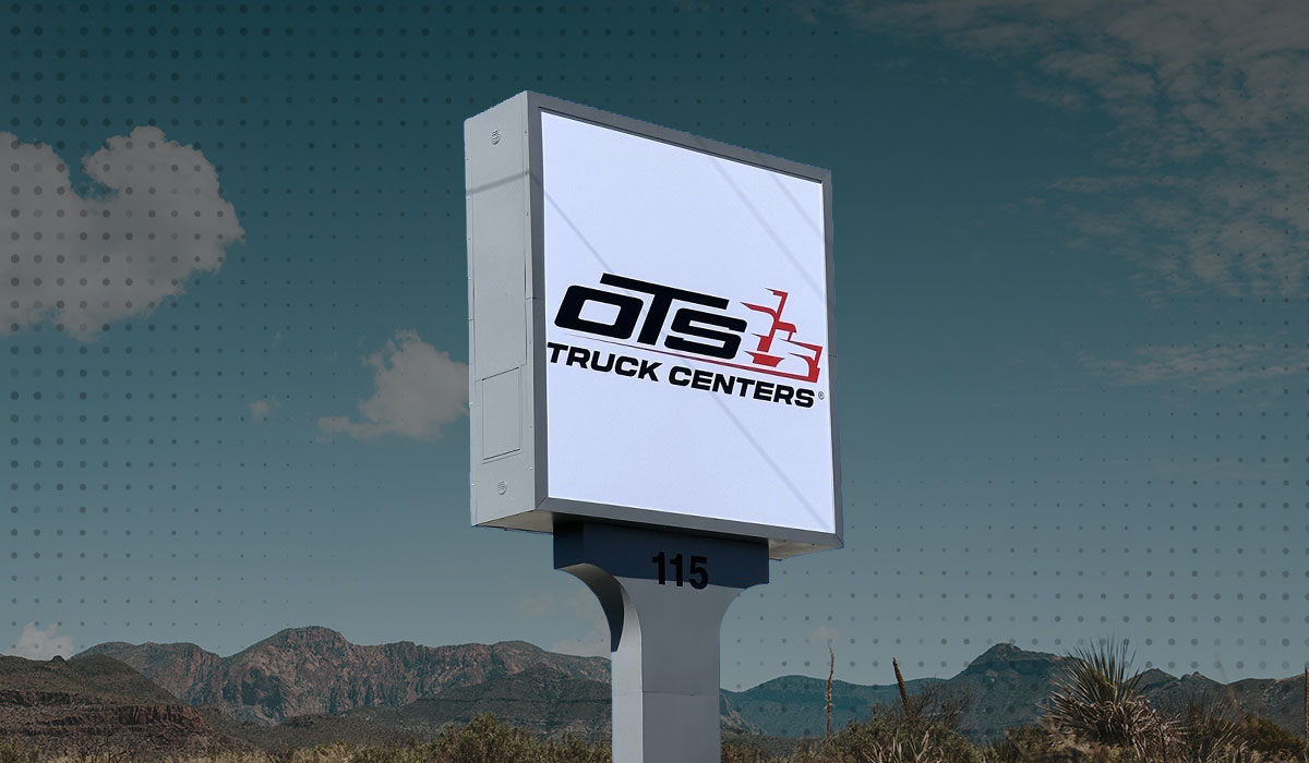 OTS Truck Centers sign in Rhome, TX